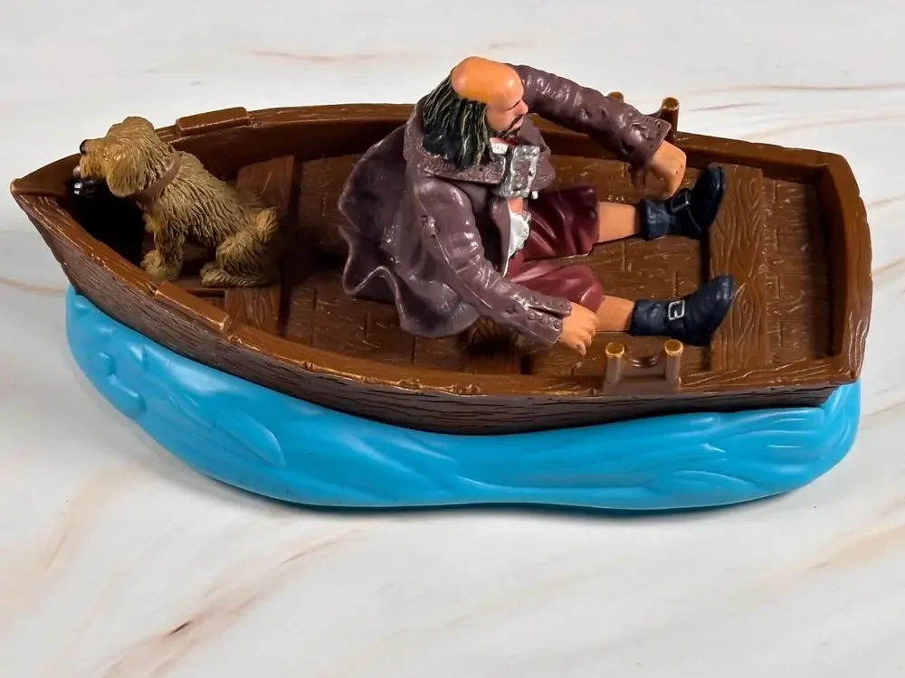 Pirates of the Caribbean Motorized Skiff Rowing Pintel & Dog Zizzle Figure